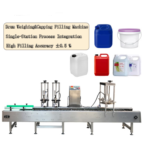Semi Automatic Large Plastic Pails Liquid Paste Weighing Filling Capping Machine
