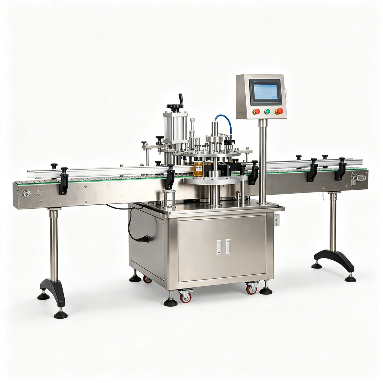 Online induction sealing machine for small jars and cosmetic containers by SUNAURA Machinery