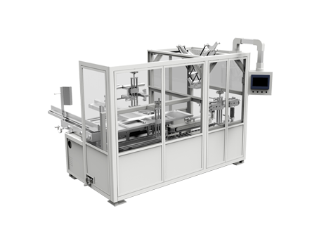 Case packing equipment on a beverage canning line