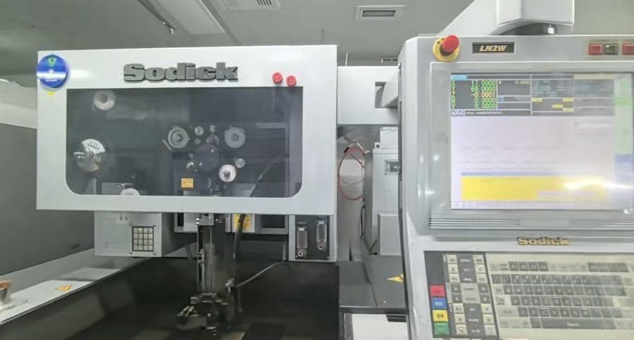 Precision wire EDM machine for precision metal forming at SUNAURA